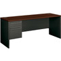 HON 38000 Series Left Pedestal Credenza, 72w x 24d x 29.5h, Mahogany/Charcoal HON 38000 Series Left Pedestal Credenza, 72w x 24d x 29.5h, Mahogany/Charcoal