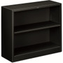 HON Brigade Steel Bookcase | 2 Shelves | 34-1/2"W | Black Finish - 2 Shelf(ves) - 29" Height x 34.50" Width x 12.62" Depth - Adjustable Shelf, Reinforced, Welded, Durable, Compact - Black - Steel