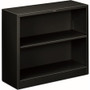 HON Brigade Steel Bookcase | 2 Shelves | 34-1/2"W | Black Finish - 2 Shelf(ves) - 29" Height x 34.50" Width x 12.62" Depth - Adjustable Shelf, Reinforced, Welded, Durable, Compact - Black - Steel