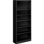 HON Brigade Steel Bookcase | 6 Shelves | 34-1/2"W | Black Finish - 6 Shelf(ves) - 81.13" Height x 34.50" Width x 12.62" Depth - Adjustable Shelf, Reinforced, Welded, Durable, Compact - Black - Steel