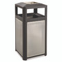 Safco Evos Series Steel Waste Container, 38 gal, Steel, Black SAF9935BL