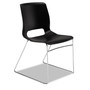 HON Motivate High-Density Stacking Chair, Supports Up to 300 lb, 17.75" Seat Height, Onyx Seat, Black Back, Chrome Base, 4/Carton