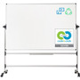 MasterVision Earth Series Reversible Dry-Erase Revolving Easel - 70" (5.8 ft) Width x 48" (4 ft) Height - White Melamine Surface - Silver Gray Aluminum Frame - Rectangle - Portable
