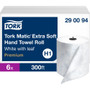 TORK Matic Extra Soft Hand Towel Roll White with Blue Leaf H1 - 2 Ply - 7.25" Roll Diameter - 1 33/64" Core - White - Virgin Pulp, Fiber