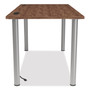 Union & Scale Essentials Writing Table-Desk with Integrated Power Management, 59.7" x 29.3" x 28.8", Espresso/Aluminum