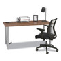 Union & Scale Essentials Writing Table-Desk with Integrated Power Management, 59.7" x 29.3" x 28.8", Espresso/Aluminum
