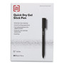 TRU RED Quick Dry Gel Pen, Retractable, Medium 0.7 mm, Black Ink, Black Barrel, 5/Pack