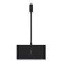Belkin USB-C Multimedia + Charge Adapter, 4K HDMI/USB-A/USB-C/VGA, 4.9 ft, Black
