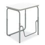 Safco AlphaBetter 2.0 Height-Adjust Student Desk with Pendulum Bar, 27.75 x 19.75 x 22 to 30, Dry Erase
