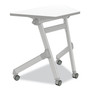 Safco Learn Nesting Trapezoid Desk, 32.83" x 22.25" to 29.5", White/Silver
