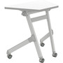 Safco Learn Nesting Trapezoid Desk, 32.83" x 22.25" to 29.5", White/Silver