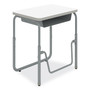 Safco AlphaBetter 2.0 Height-Adjustable Student Desk with Pendulum Bar and Book Box, 27.75 x 19.75 x 22 to 30, Dry Erase