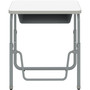 Safco AlphaBetter 2.0 Height-Adjustable Student Desk with Pendulum Bar and Book Box, 27.75 x 19.75 x 22 to 30, Dry Erase
