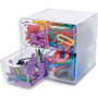 Deflecto Stackable Cube Organizer - 4 Drawer(s) - 6" Height x 6" Width x 7.25" Depth - Desktop - Stackable - Clear