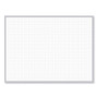 Ghent 1 x 1 Grid Magnetic Whiteboard, 72.5" x 48.5", White/Gray Surface, Satin Aluminum Frame