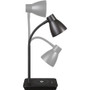 OttLite Wellness Series Infuse LED Desk Lamp with Wireless and USB Charging, 15.5" High, Black