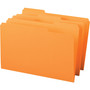 Smead Reinforced Top Tab Colored File Folders, 1/3-Cut Tabs: Assorted, Legal Size, 0.75" Expansion, Orange, 100/Box
