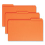 Smead Reinforced Top Tab Colored File Folders, 1/3-Cut Tabs: Assorted, Legal Size, 0.75" Expansion, Orange, 100/Box