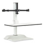 Safco Soar Electric Desktop Sit/Stand Dual Monitor Arm, For 27" Monitors, White, Supports 10 lbs