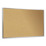 Ghent Aluminum-Frame Natural Corkboard, 24" x 18", Tan Surface, Satin Aluminum Frame