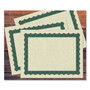 Great Papers! Metallic Border Certificates, 11 x 8.5, Ivory/Green with Green Border, 100/Pack