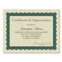 Great Papers! Metallic Border Certificates, 11 x 8.5, Ivory/Green with Green Border, 100/Pack