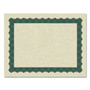 Great Papers! Metallic Border Certificates, 11 x 8.5, Ivory/Green with Green Border, 100/Pack