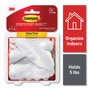 Command General Purpose Hooks, Large, Plastic, White, 5 lb Capacity, 4 Hooks and 6 Strips/Pack