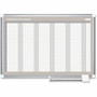 MasterVision Magnetic 12-Month Planner - Monthly - 12 Month - Silver Gray, White, Pale Gray - Aluminum, Lacquered Steel - 36" Height x 48" Width