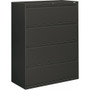 HON Brigade 800 H894 Lateral File - 53.3" Height x 42" Width x 18" Depth - 4 - Finish: Charcoal