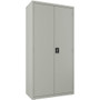 Lorell Wardrobe Storage Cabinet - 36" Width x 18" Depth x 72" Height - 2 x Shelf(ves) - Durable, Welded, Recessed Handle, Removable Lock, Locking System, Adjustable Shelf - Light Gray - Steel