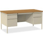 Lorell Fortress Series Double-Pedestal Desk - Rectangle Top - 60" Table Top Width x 30" Table Top Depth x 1.12" Table Top Thickness - 29.50" Height - Office, File - Assembly Required - (LLR60926)