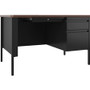 Lorell Fortress Series 48" Right-Pedestal Teachers Desk - 29.5" Height x 48" Width x 30" DepthBox, File Drawer(s) - Single Pedestal on Right Side - T-mold Edge