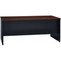 Lorell Fortress Modular Series Double-Pedestal Desk - 72" Width x 36" Depth, x 1.1" Thickness Top - 2 x Box, File Drawer(s) - Double Pedestal - Material: Steel - Finish: Walnut Laminate, Black