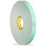 Scotch Double-Coated Foam Mounting Tape - 36 yd Length x 0.50" Width x 62.5 mil Thickness - 1" Core - White - Polyurethane - Long Lasting, Temperature Resistant (MMM401612)