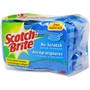 Scotch-Brite No Scratch Scrub Sponges - 2.8" Height x 4.5" Width x 4.5" Length x 590 mil Thickness - 3/Pack - 8 / Carton