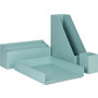 U Brands 4-Piece Desk Organization Set - Desktop - Paper Wrapped - Teal - Chipboard, Paper