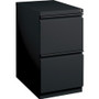 Lorell 20" File/File Mobile File Cabinet with Full-Width Pull - 15" Width x 20" Depth x 27.7" Height - Letter - Security Lock, Ball-bearing Suspension, Recessed Handle - Black - Steel