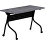 Lorell Flip Top Training Table - Charcoal Rectangle, Melamine Top - Black Four Leg Base - 4 Legs x 48" Table Top Width x 23.60" Table Top Depth - 29.50" Height - Melamine
