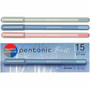 Pentonic Frosted Barrel Ballpoint Pens - 0.7 mm Fine Pen Point - Assorted Ink - Frost Barrel