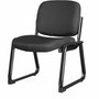 Lorell Black Fabric Guest Chair - Plywood, Fabric Seat Material - Plywood, Fabric Back Material - Powder Coated Frame Color - Metal Frame Material - Sled Base