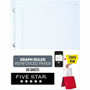 Five Star Reinforced Graph-Ruled Filler Paper - 80 Pages - Ruled Margin - Letter - 8 1/2" x 11" Sheet Size - White Paper