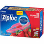 Ziploc Stand-Up Storage Bags - 1 quart Capacity - Blue - Kitchen, Storage - (SJN351319)