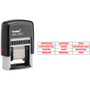 Trodat 12-Message Stamp - Message Stamp - APPROVED, CONFIDENTIAL, COPY, EMAILED, ENTERED, FAXED, FOR DEPOSIT ONLY, ORIGINAL, PAID, POSTED, RECEIVED, ... - 0.38" Impression Width x 1.25" Impression Length - 10000 Impression(s) - Red