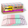 Post-it Recycled Super Sticky Notes - 70 - 3" Flag/Note Width x 3" Flag/Note Length - Square - 70 Sheets per Pad - Wanderlust Pastels - (MMM654R24SSNRP)