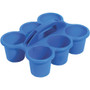 Deflecto Antimicrobial Kids 6 Cup Caddy - 6 Compartment(s) - 5.29" Height x 12.07" Width x 9.55" Depth - Lightweight, Portable, Antimicrobial, Easy to Clean, Handle, Stackable, Mildew Resistant - Blue - Plastic, Polypropylene