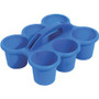 Deflecto Antimicrobial Kids 6 Cup Caddy - 6 Compartment(s) - 5.29" Height x 12.07" Width x 9.55" Depth - Lightweight, Portable, Antimicrobial, Easy to Clean, Handle, Stackable, Mildew Resistant - Blue - Plastic, Polypropylene