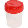 Deflecto Antimicrobial Kids No Spill Paint Cup Red - Paint, Brush - 3.93" Height x 3.46" Width x 3.93" Depth - Red - Plastic, Polypropylene