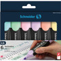 Schneider Job Pastel Highlighters - 1 mm Chisel, 5 mm Marker Point - Pastel Turquoise, Pastel Vanilla, Pastel Peach, Pastel Rose, Pastel Lavender, Pastel Mint Green Ink - Polypropylene Barrel