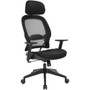 Office Star Professional Air Grid Chair with Adjustable Headrest - Mesh Seat Material - 5-star Base - Black